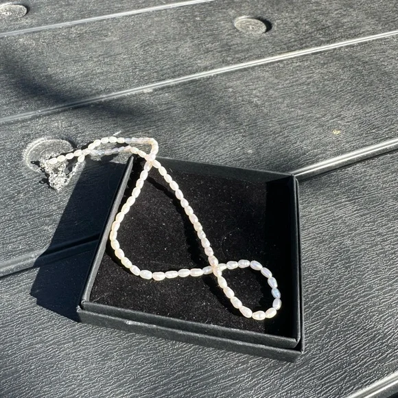 Pearl String Necklace Sterling Silver - Picture 3 of 3